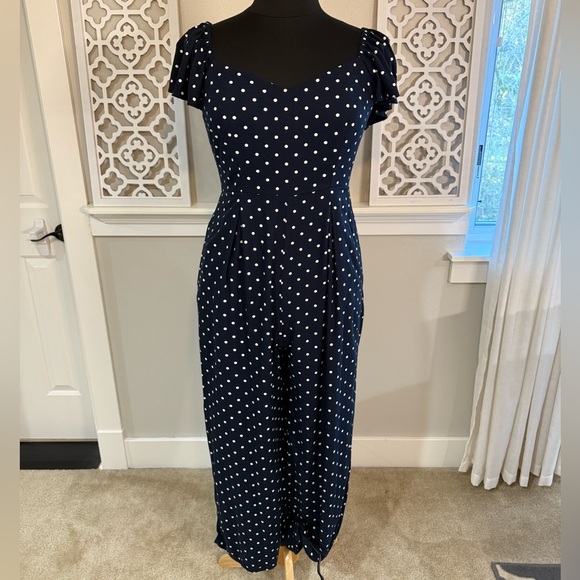 Old Navy Pants - Blue and White Polka Dot Jumpsuit